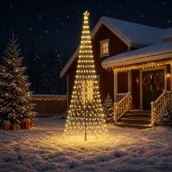 LED božićno drvce 500 cm 550 LED lampica Topla bijela Željezo - Topla bijela 500 cm