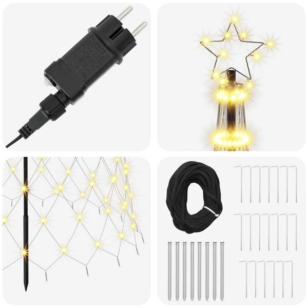 LED božićno drvce 500 cm 550 LED lampica Topla bijela Željezo - Topla bijela 500 cm