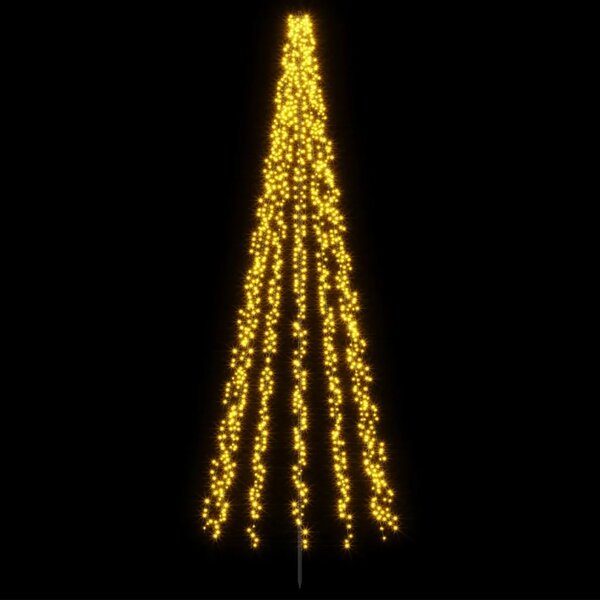 LED božićno drvce 385 cm 2460 LED lampica Topla bijela Čelik - 385 cm