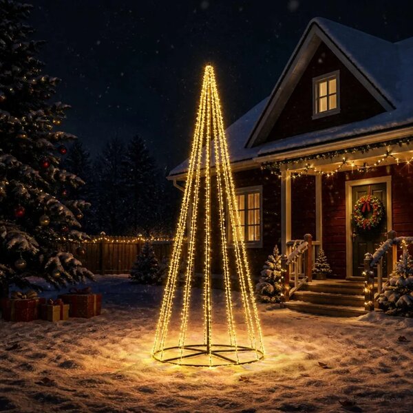 LED božićno drvce 385 cm 2460 LED lampica Topla bijela Čelik - 385 cm