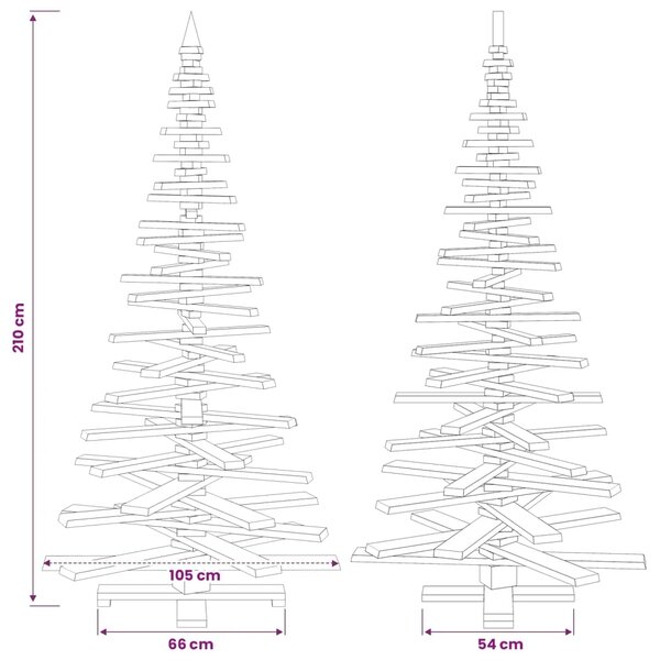 Drveno božićno drvce KOTKA 210 cm Masivna borovina - 210 cm Tamno smeđa završna obrada