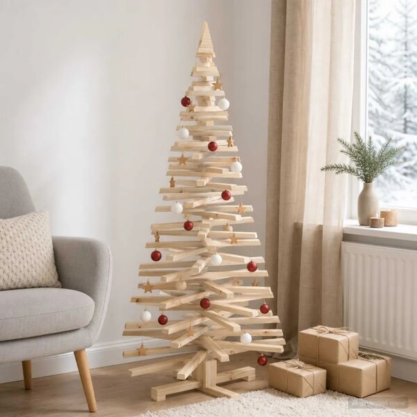 Drveno božićno drvce KOTKA 150 cm Masivna borovina Prirodno - 150 cm Prirodna (neobrađena)