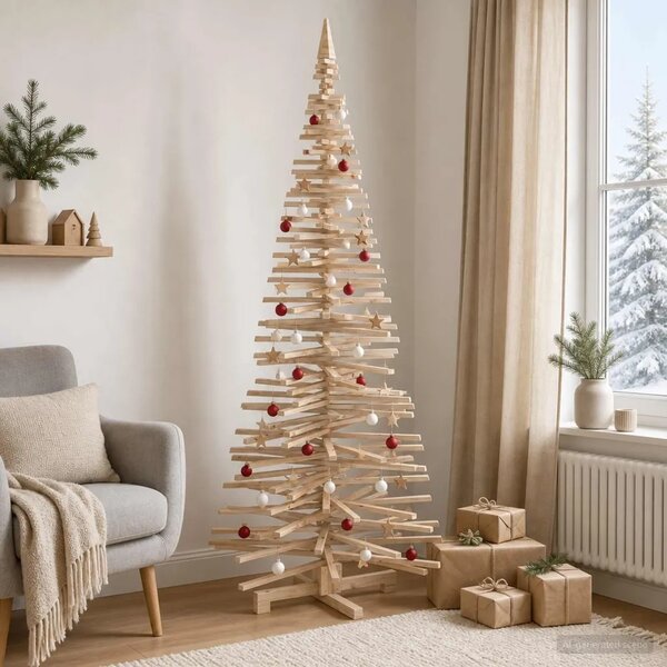 Drveno božićno drvce KOTKA 240 cm Masivna borovina Prirodno - 240 cm Prirodna (neobrađena)