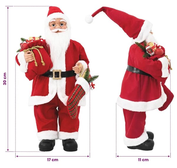 Figura Djed Božićnjak Crvena 30 cm Poliester - 30 cm