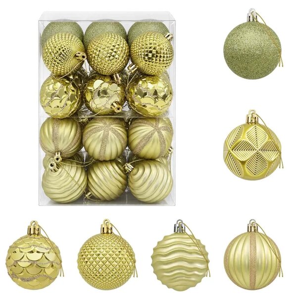 Set božićnih kuglica 36 kom. Svijetlo zelena 6 cm Polistiren - Svijetlo zelena