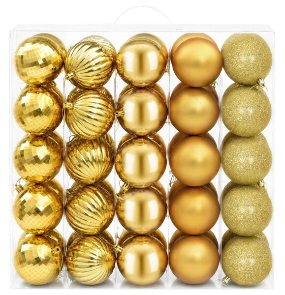 Set božićnih kuglica 50 kom. Zlatno 8 cm Polistiren - Zlatno