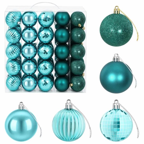 Set božićnih kuglica 75 kom. Zelena 6 cm Polistiren - Zelena