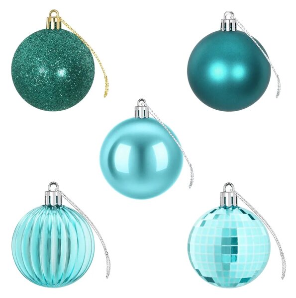 Set božićnih kuglica 75 kom. Zelena 6 cm Polistiren - Zelena