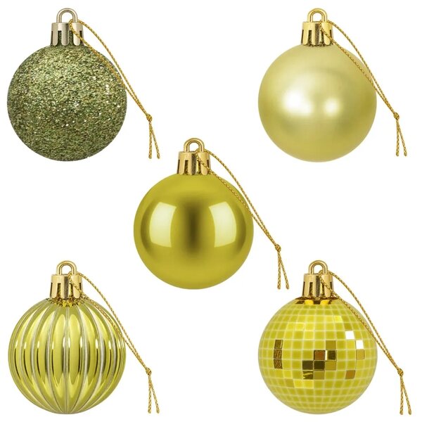 Set božićnih kuglica 100 kom. Svijetlo zelena 4 cm Polistiren - Svijetlo zelena