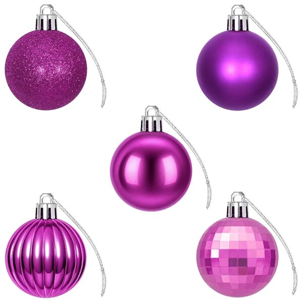 Set božićnih kuglica 100 kom. Lila 4 cm Polistiren - Lila