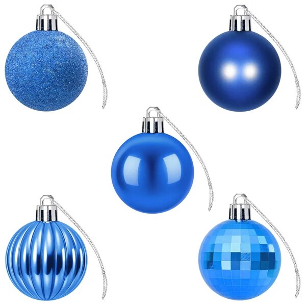Set božićnih kuglica 100 kom. Plava 4 cm Polistiren - Plava