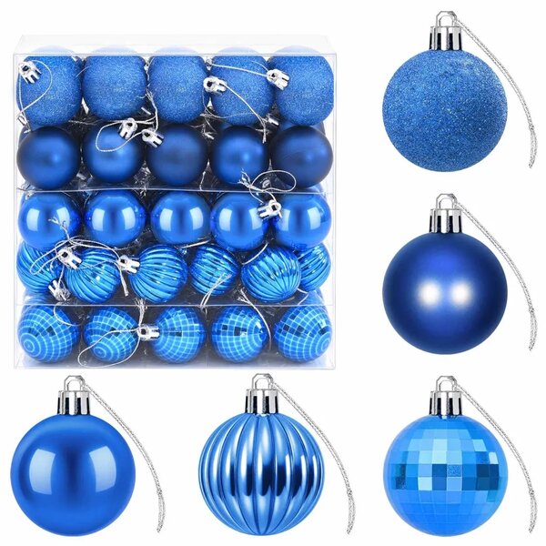 Set božićnih kuglica 100 kom. Plava 4 cm Polistiren - Plava