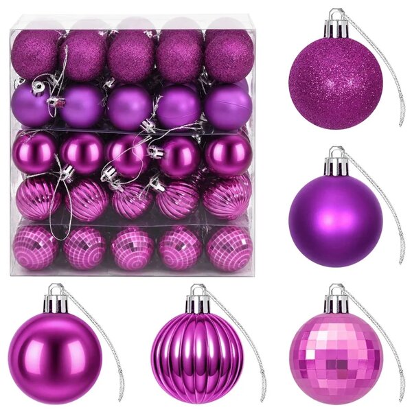Set božićnih kuglica 100 kom. Lila 4 cm Polistiren - Lila