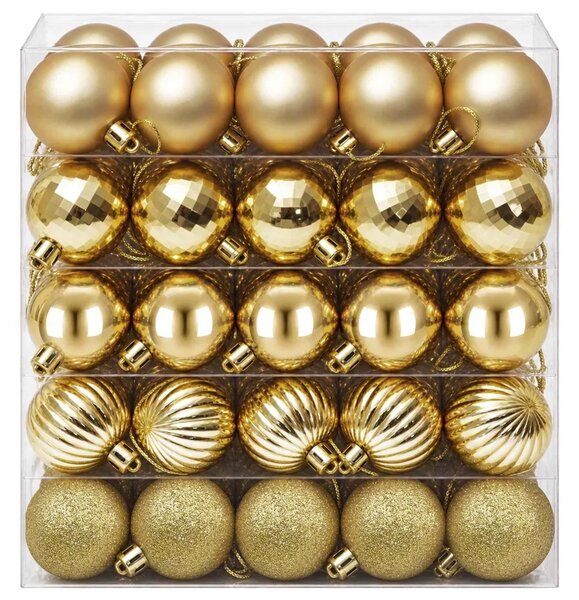 Set božićnih kuglica 100 kom. Zlatno 4 cm Polistiren - Zlatno