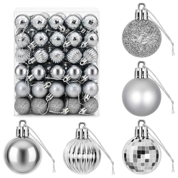 Set božićnih kuglica 150 kom. Siva 3 cm Polistiren - Siva