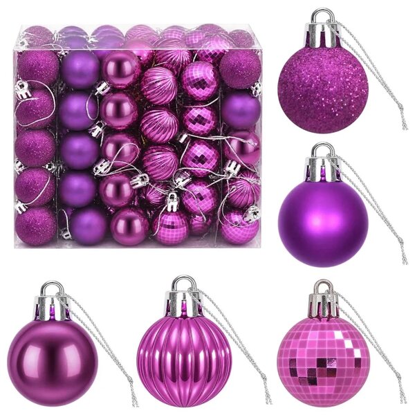 Set božićnih kuglica 150 kom. Lila 3 cm Polistiren - Lila
