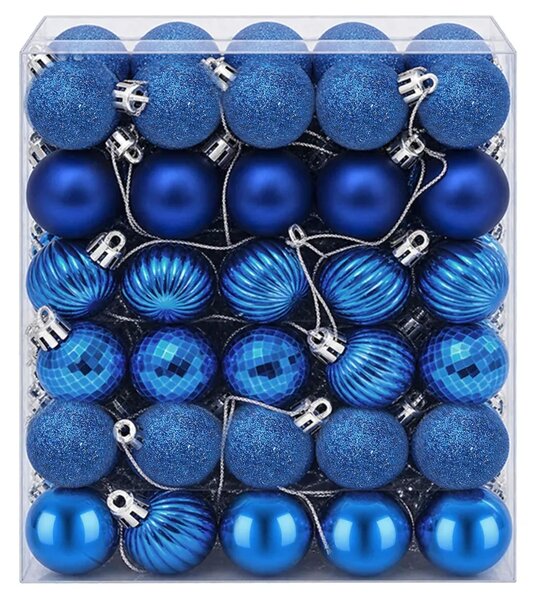 Set božićnih kuglica 150 kom. Plava 3 cm Polistiren - Plava