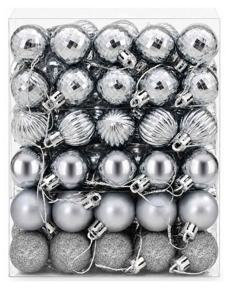 Set božićnih kuglica 150 kom. Siva 3 cm Polistiren - Siva