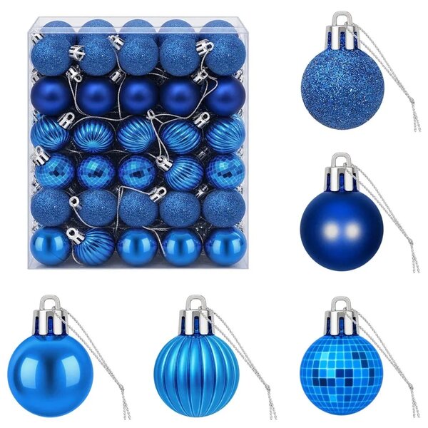 Set božićnih kuglica 150 kom. Plava 3 cm Polistiren - Plava