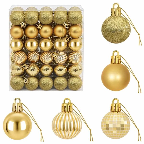 Set božićnih kuglica 150 kom. Zlatno 3 cm Polistiren - Zlatno