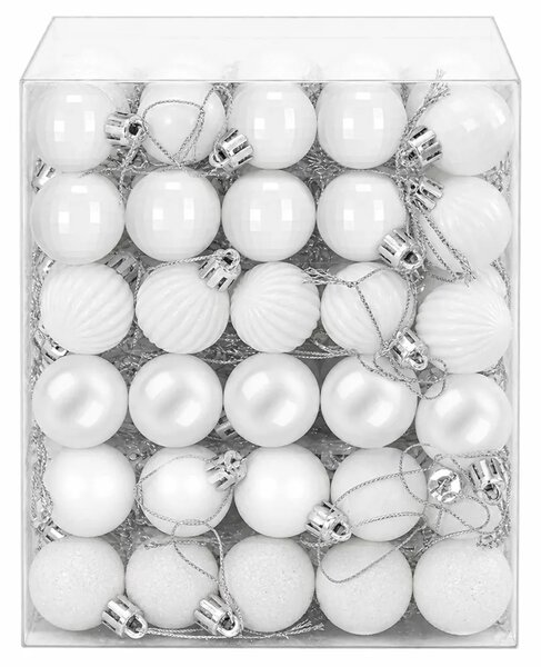 Set božićnih kuglica 150 kom. Bijela 3 cm Polistiren - Bijela