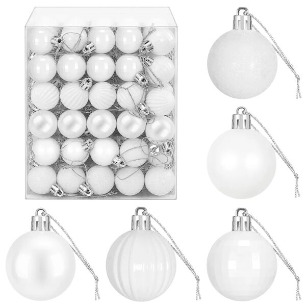 Set božićnih kuglica 150 kom. Bijela 3 cm Polistiren - Bijela