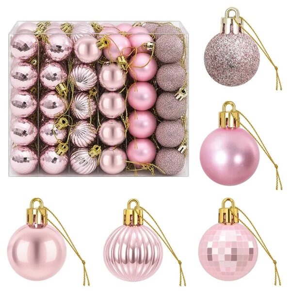Set božićnih kuglica 150 kom. Ružičasta 3 cm Polistiren - Ružičasta