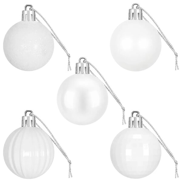 Set božićnih kuglica 150 kom. Bijela 3 cm Polistiren - Bijela
