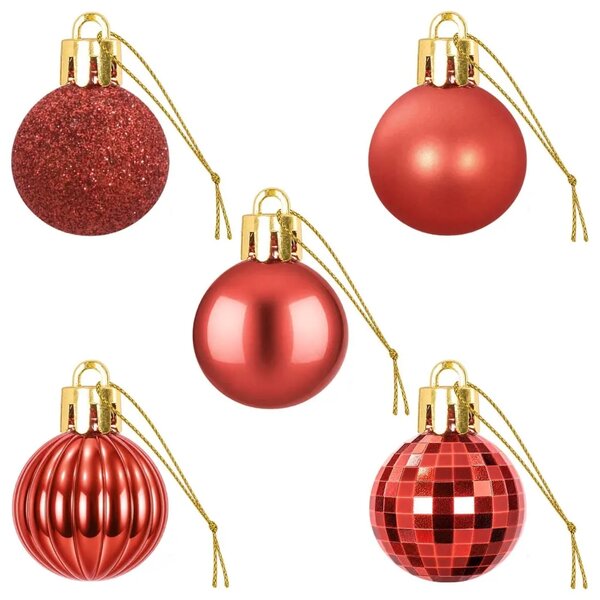 Set božićnih kuglica 150 kom. Crvena 3 cm Polistiren - Crvena
