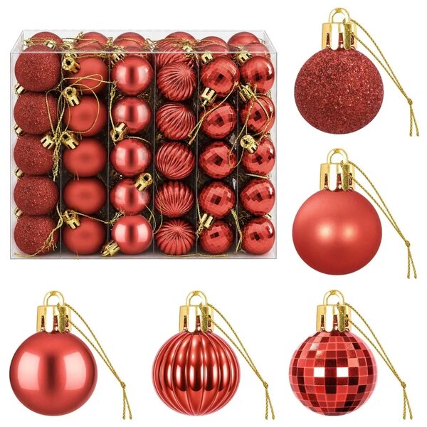 Set božićnih kuglica 150 kom. Crvena 3 cm Polistiren - Crvena