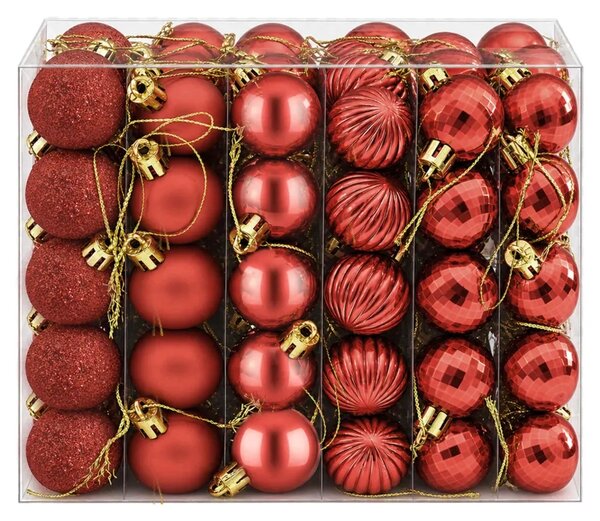 Set božićnih kuglica 150 kom. Crvena 3 cm Polistiren - Crvena
