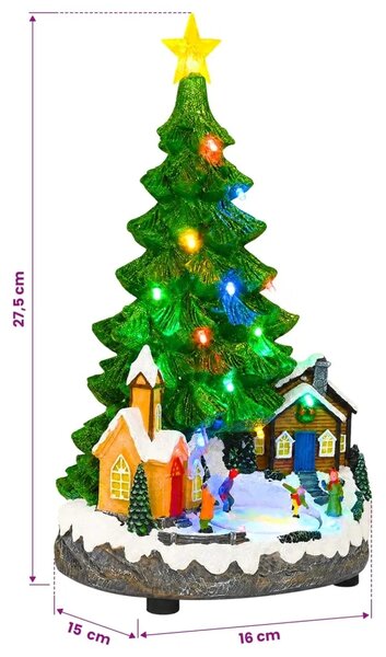 Glazbeno božićno drvce SALO 16 x 15 x 27 5 cm Smola Zelena