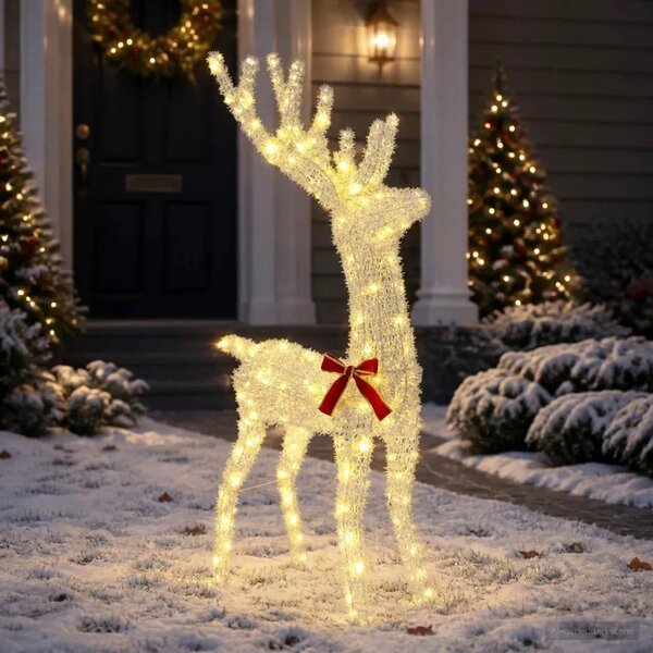3D Božićni irvas LOVIISA 140 LED lampica Topla bijela - Iridescentna girlanda 70 x 26 x 128 cm