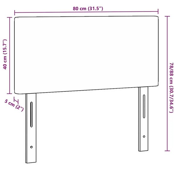 Uzglavlje Krema 80 cm Kordura tekstil - Krema 80 cm Nizak uzglavlju