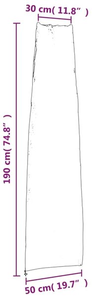 Navlaka za vrtni suncobran crna 190x50/30 cm 420D Oxford - 190 x 30/50 cm 420D Oxford tkanina