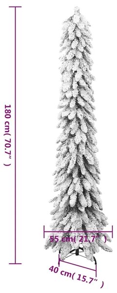 Umjetno osvijetljeno božićno drvce sa 100 LED i snijegom 180 cm - Bijela 180 cm