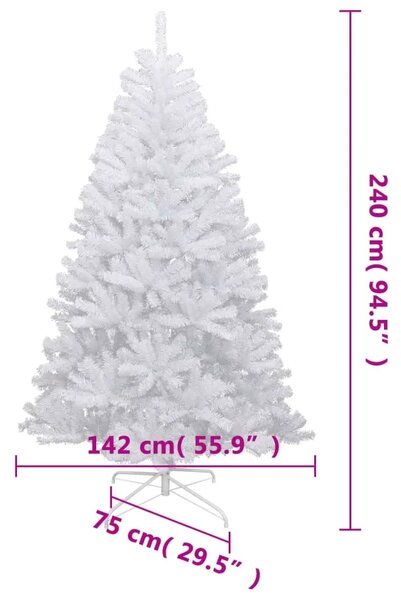 Umjetno božićno drvce sa šarkama i snijegom 240 cm - Osnovni 240 cm Bijela