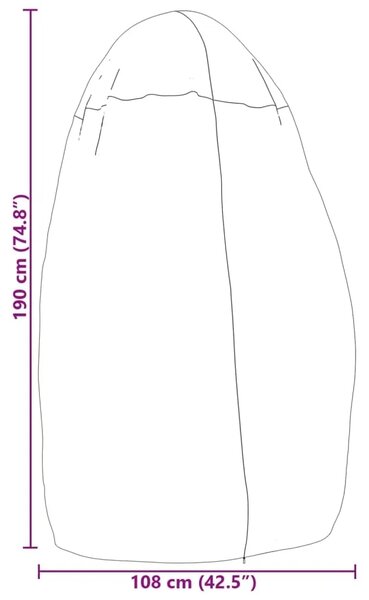Navlaka za viseću stolicu crna Ø 108x190 cm 420D Oxford - Ø 108 x 190 cm 420D Oxford tkanina