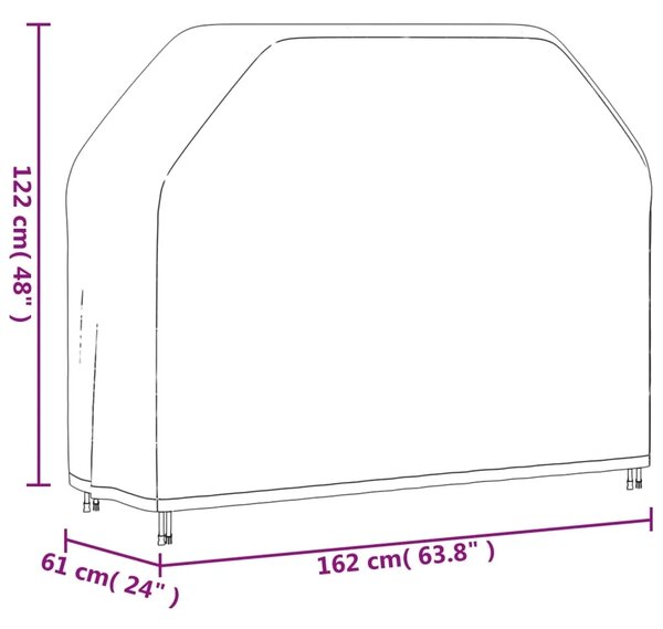 Navlaka za roštilj 162x61x122 cm crna 420D Oxford - 162 x 61 x 122 cm 420D Oxford tkanina