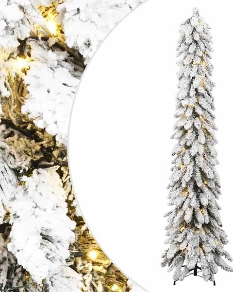 Umjetno osvijetljeno božićno drvce sa 100 LED i snijegom 180 cm - Bijela 180 cm