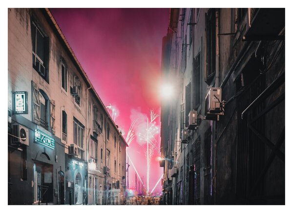 Slika vatrometa u Marseilleu (70x50 cm)