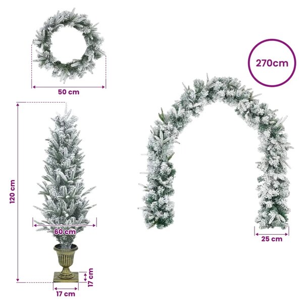 Mini božićno drvce 120 cm PVC i PE Zelena i bijela - Bijela 120 cm bez LED svjetala