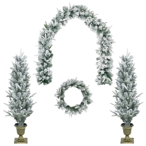 Mini božićno drvce 120 cm PVC i PE Zelena i bijela - Bijela 120 cm bez LED svjetala