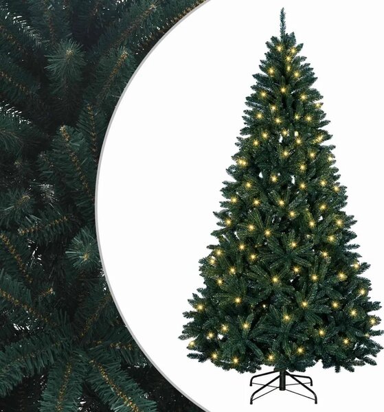 Umjetno božićno drvce s nogom 210 cm 300 LED lampica - Tamnozelena Ø 106 x 210 cm s 300 LED dioda