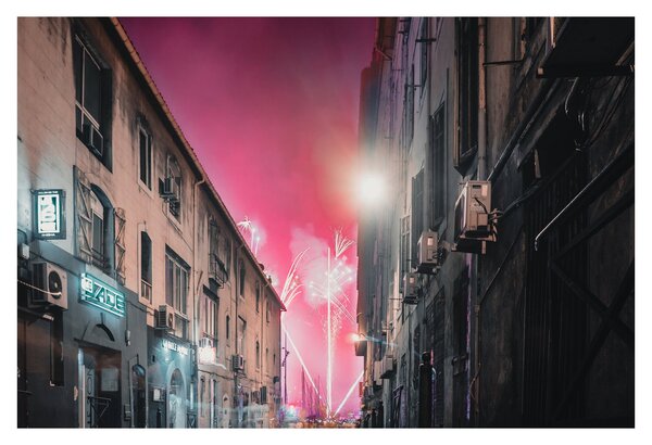 Slika vatrometa u Marseilleu (90x60 cm)
