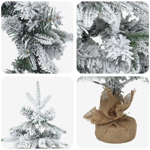 Mini božićno drvce 45 cm PVC i PE Zelena i bijela - Bijela 45 cm bez LED svjetala