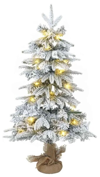 Mini božićno drvce 45 cm 125 LED lampica Topla bijela PVC i PE - Bijela 45 cm s LED svjetlima