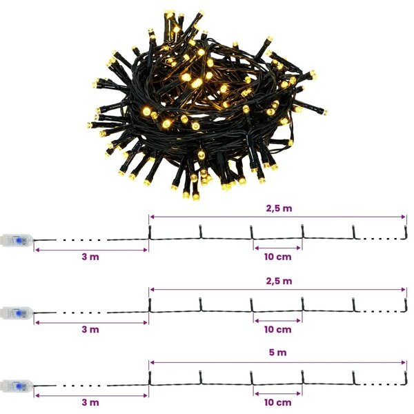 Mini božićno drvce 45 cm 125 LED lampica Topla bijela PVC i PE - Bijela 45 cm s LED svjetlima