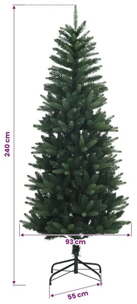 Umjetno božićno drvce s kuglicama 240 cm 300 LED lampica - 240 cm s LED-ima i ružičastim lopticama Zelena
