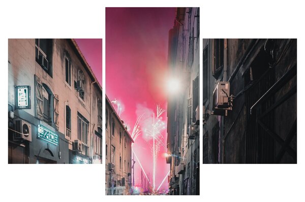Slika vatrometa u Marseilleu (90x60 cm)